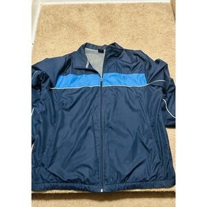 Vintage Y2K Starter Windbreaker Jacket Mens Sz XL Full Zip Lined Nylon Blue